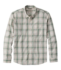 Men's Comfort Stretch Performance® Chambray Shirt, Long-Sleeve, Slightly Fitted Untucked Fit, Plaid