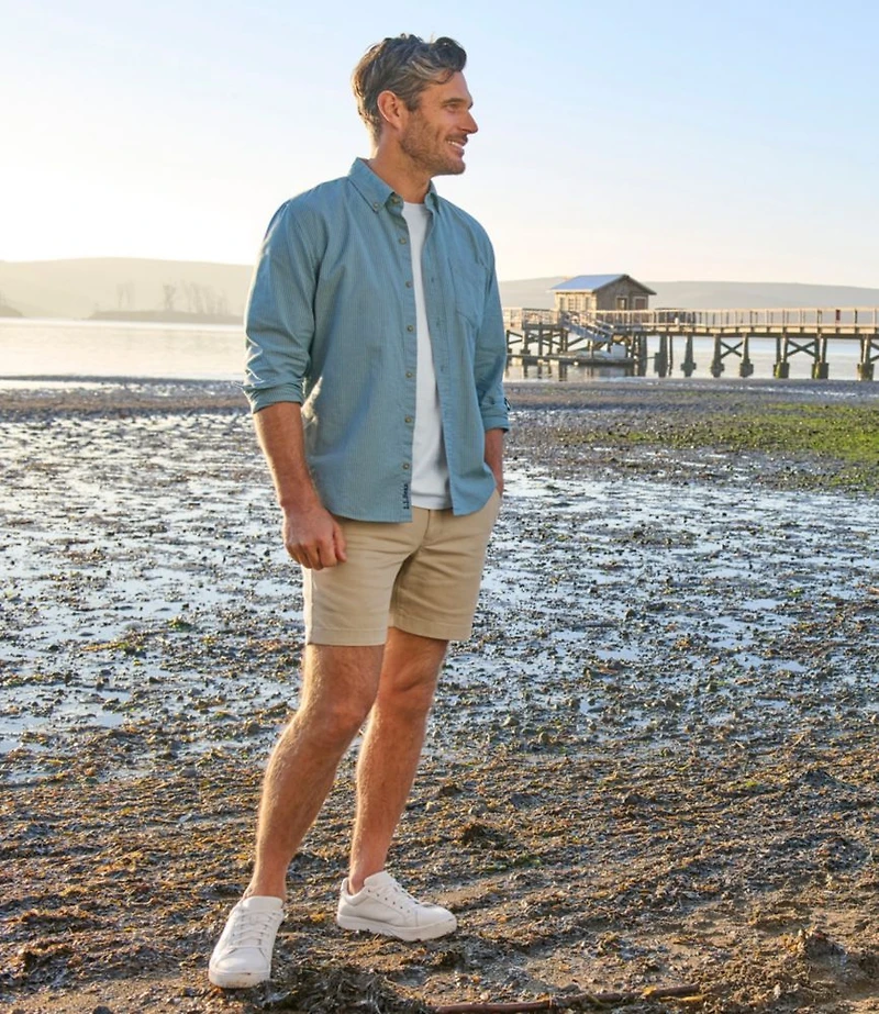 Men's Sunwashed Oxford Shirt, Slightly Fitted Untucked Fit