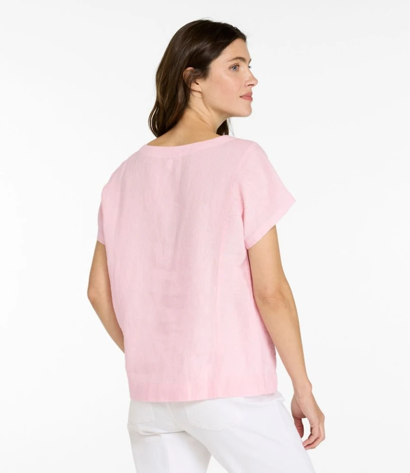 Women's Premium Washable Linen Shirt, Short-Sleeve