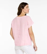Women's Premium Washable Linen Shirt, Short-Sleeve
