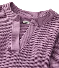 Women's Sunwashed Waffle Sweater, Splitneck