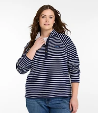 Women's Lakewashed Double-Knit Quarter-Snap, Stripe