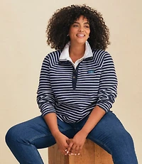 Women's Lakewashed Double-Knit Quarter-Snap, Stripe