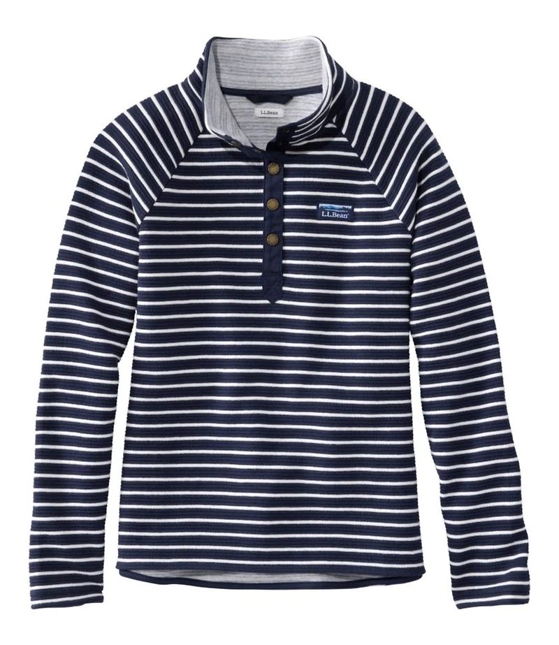 Women's Lakewashed Double-Knit Quarter-Snap, Stripe