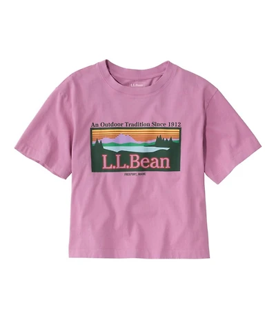 Women's Sunwashed Tee, Short-Sleeve Cropped Boxy Crewneck Logo