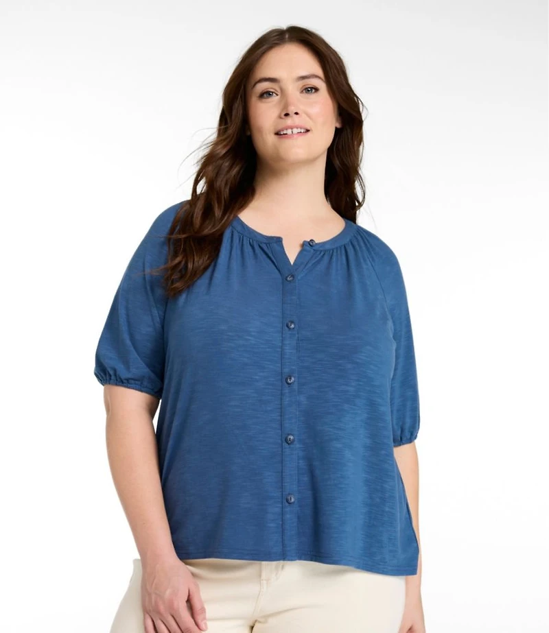Women's Camden Hills Tee, Elbow-Sleeve Button-Front Shirt