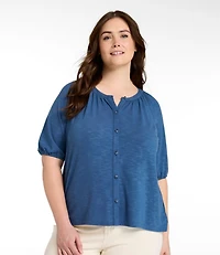 Women's Camden Hills Tee, Elbow-Sleeve Button-Front Shirt