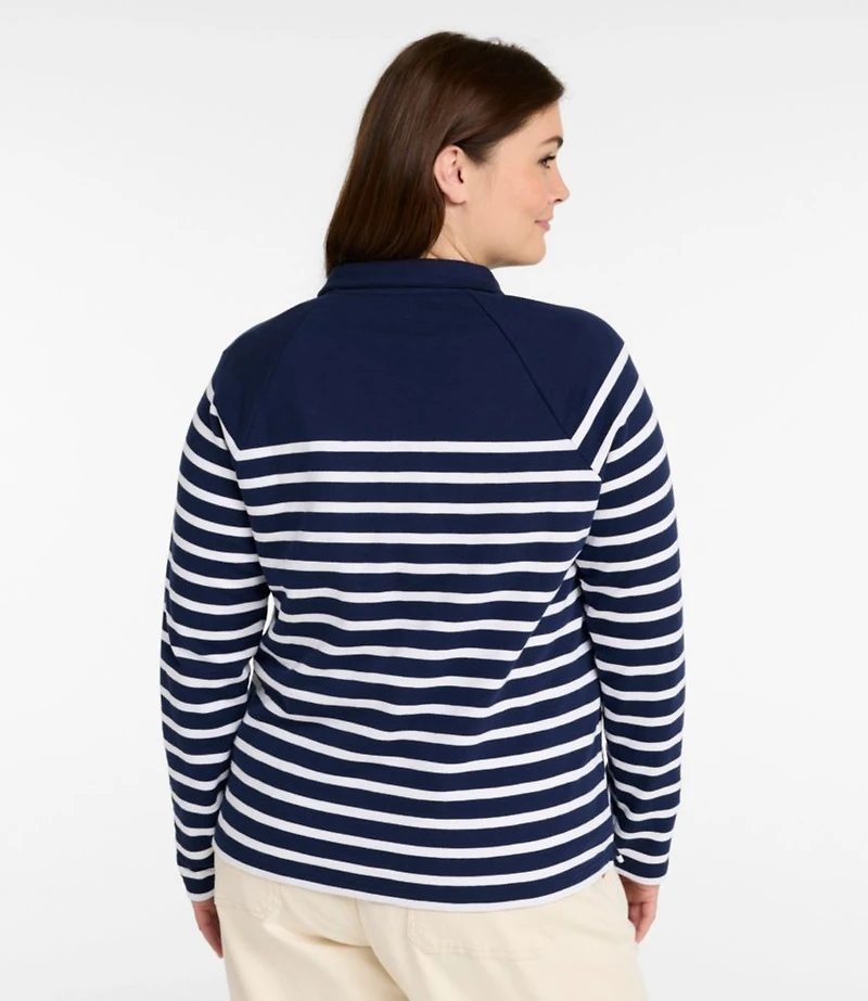 Women's Peaks Island Button Mockneck, Stripe