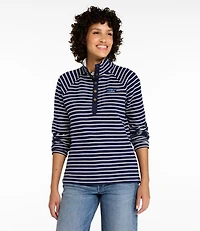 Women's Lakewashed Double-Knit Quarter-Snap, Stripe