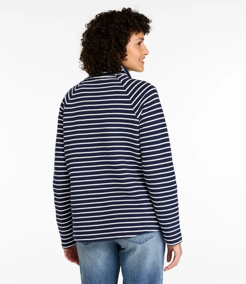 Women's Lakewashed Double-Knit Quarter-Snap, Stripe