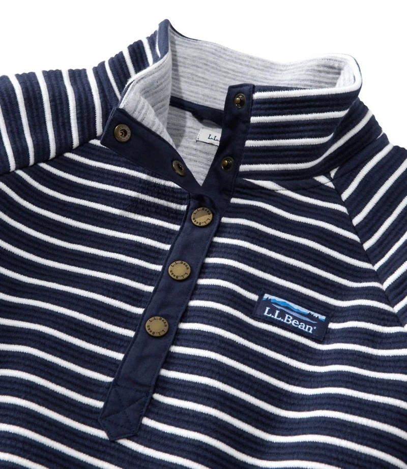 Women's Lakewashed Double-Knit Quarter-Snap, Stripe