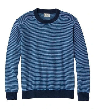 Men's All Seasons Cotton Blend Sweater, Crewneck, Stripe