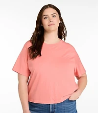 Women's Sunwashed Tee, Short-Sleeve Cropped Boxy Crewneck
