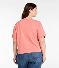 Women's Sunwashed Tee, Short-Sleeve Cropped Boxy Crewneck