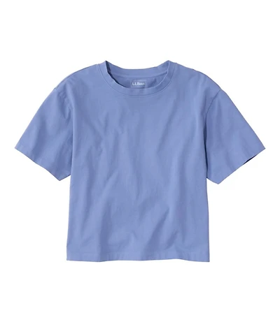 Women's Sunwashed Tee, Short-Sleeve Cropped Boxy Crewneck