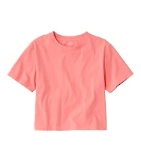 Women's Sunwashed Tee, Short-Sleeve Cropped Boxy Crewneck