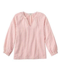 Women's Bean's Seacoast Seersucker Splitneck Shirt