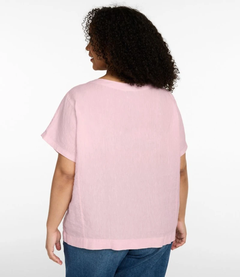 Women's Premium Washable Linen Shirt, Short-Sleeve