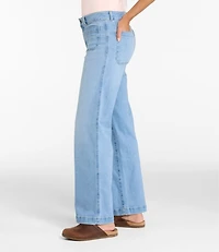 Women's L.L.Bean Go-Anywhere Jeans, Mid-Rise Patch Pocket Wide Straight-Leg