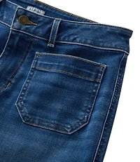 Women's L.L.Bean Go-Anywhere Jeans, Mid-Rise Patch Pocket Wide Straight-Leg