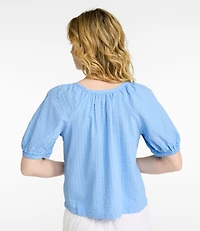 Women's Bean's Seacoast Seersucker Scoopneck Shirt