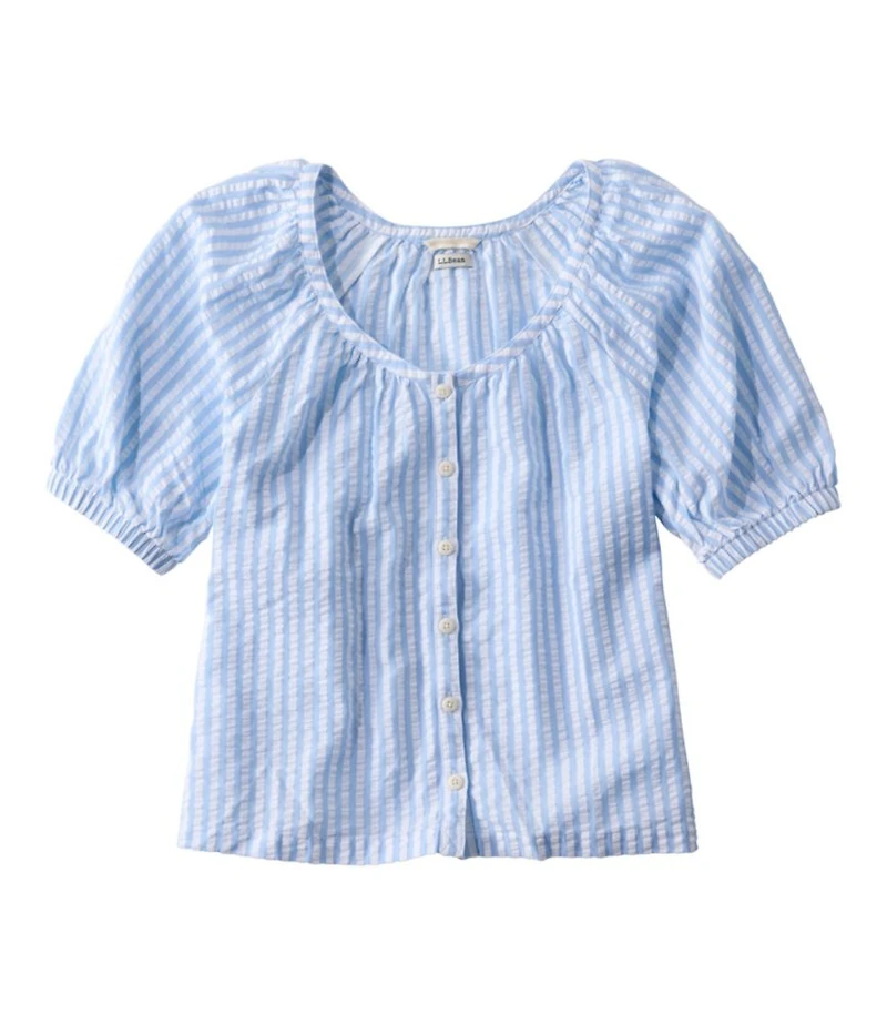 Women's Bean's Seacoast Seersucker Scoopneck Shirt