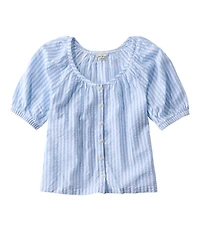 Women's Bean's Seacoast Seersucker Scoopneck Shirt