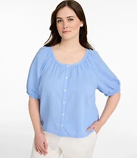 Women's Bean's Seacoast Seersucker Scoopneck Shirt