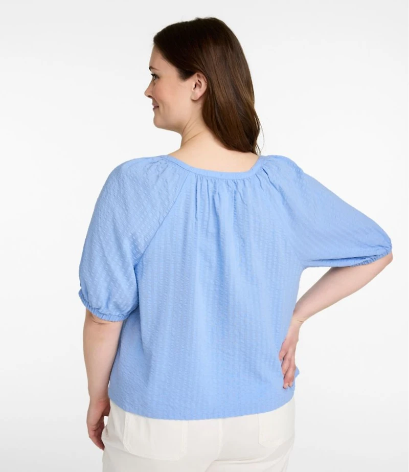 Women's Bean's Seacoast Seersucker Scoopneck Shirt