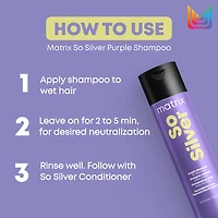 MATRIX So Silver Purple Toning Shampoo for Blonde Hair, Neutralizes Brassy Tones