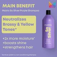 MATRIX So Silver Purple Toning Shampoo for Blonde Hair, Neutralizes Brassy Tones