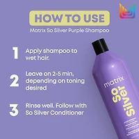 MATRIX So Silver Purple Toning Shampoo for Blonde Hair, Neutralizes Brassy Tones