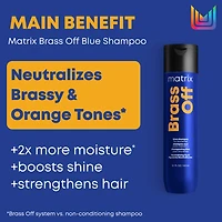 MATRIX Brass Off Blue Shampoo, For Brunettes, Neutralizes Brassy Tones