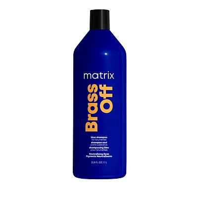 MATRIX Brass Off Blue Shampoo, For Brunettes, Neutralizes Brassy Tones