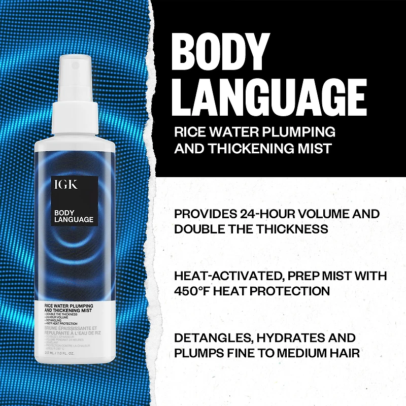 IGK Body Language Rice Water Plumping and Thickening Mist