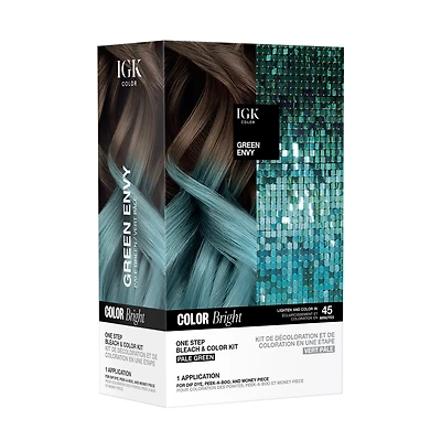 CLEARANCE IGK Color Bright One Step Bleach & Color Kit: Green Envy