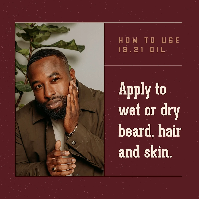 18.21 Man Made Beard, Hair & Skin Oil Sweet Tobacco