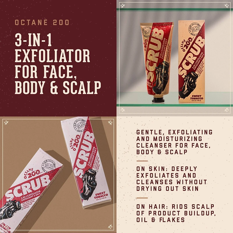 18.21 Man Made Octane 200 Scrub Sweet Tobacco