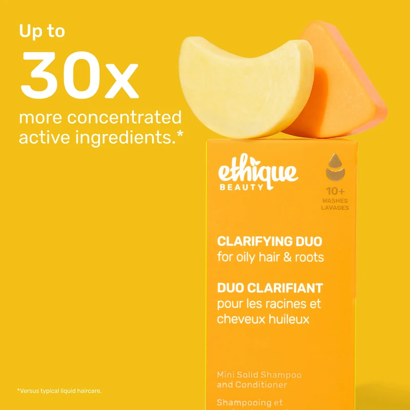 ETHIQUE BEAUTY Clarifying Solid Shampoo & Volumising Solid Conditioner Mini Duo