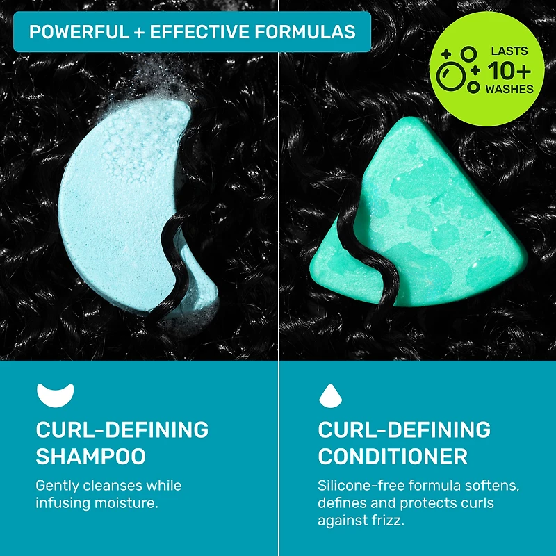 ETHIQUE BEAUTY Curl-Defining Solid Shampoo & Conditioner Mini Duo