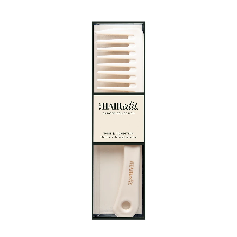 THE HAIR EDIT Tame & Condition Detangling Comb - Bone