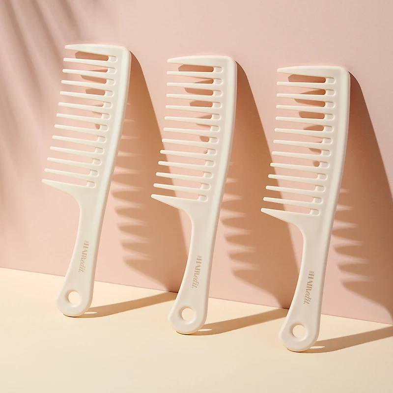 THE HAIR EDIT Tame & Condition Detangling Comb - Bone