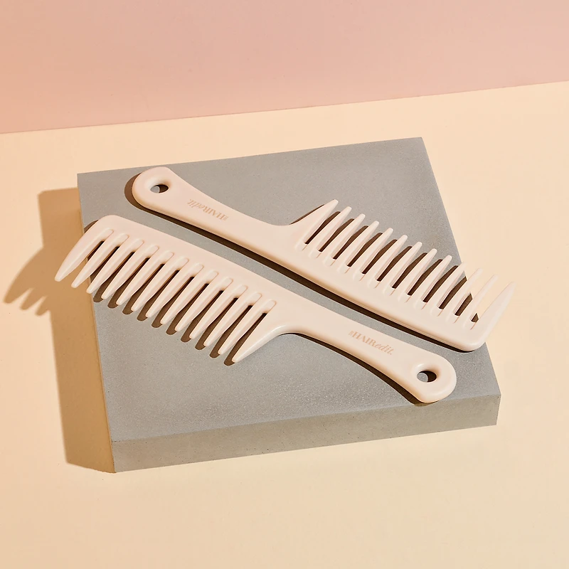 THE HAIR EDIT Tame & Condition Detangling Comb - Bone