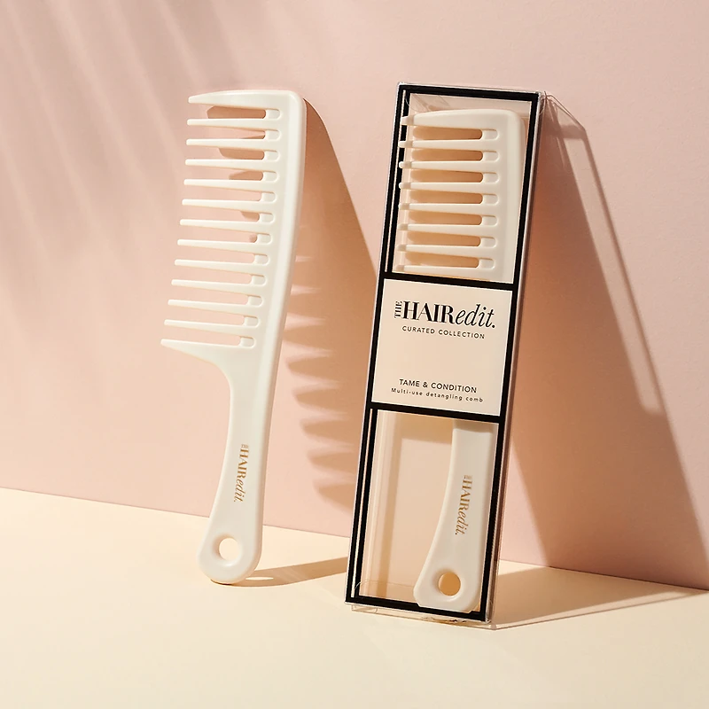 THE HAIR EDIT Tame & Condition Detangling Comb - Bone