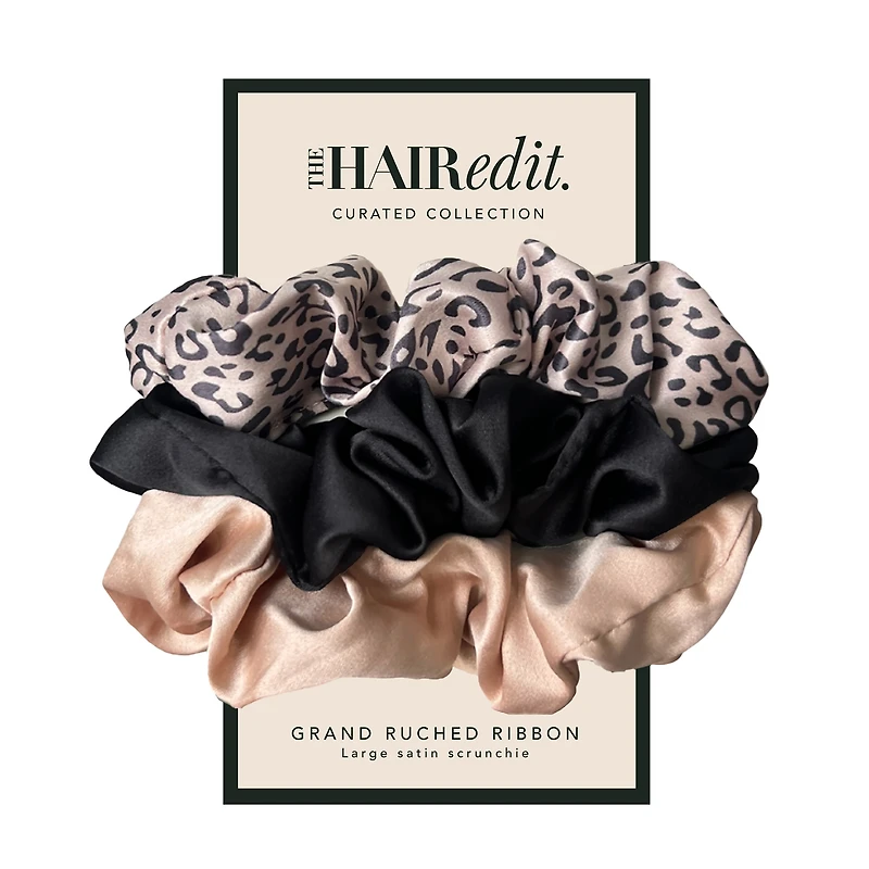THE HAIR EDIT Grand Ruched Ribbon Scrunchies Set