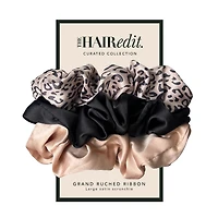 THE HAIR EDIT Grand Ruched Ribbon Scrunchies Set