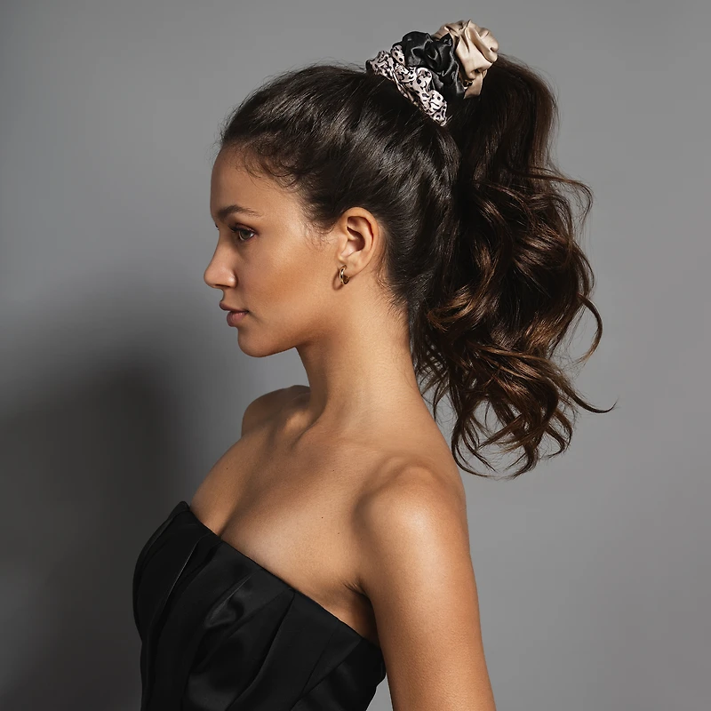 THE HAIR EDIT Grand Ruched Ribbon Scrunchies Set
