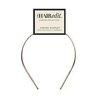 THE HAIR EDIT Carved Chaplet Embossed Metallic Headband