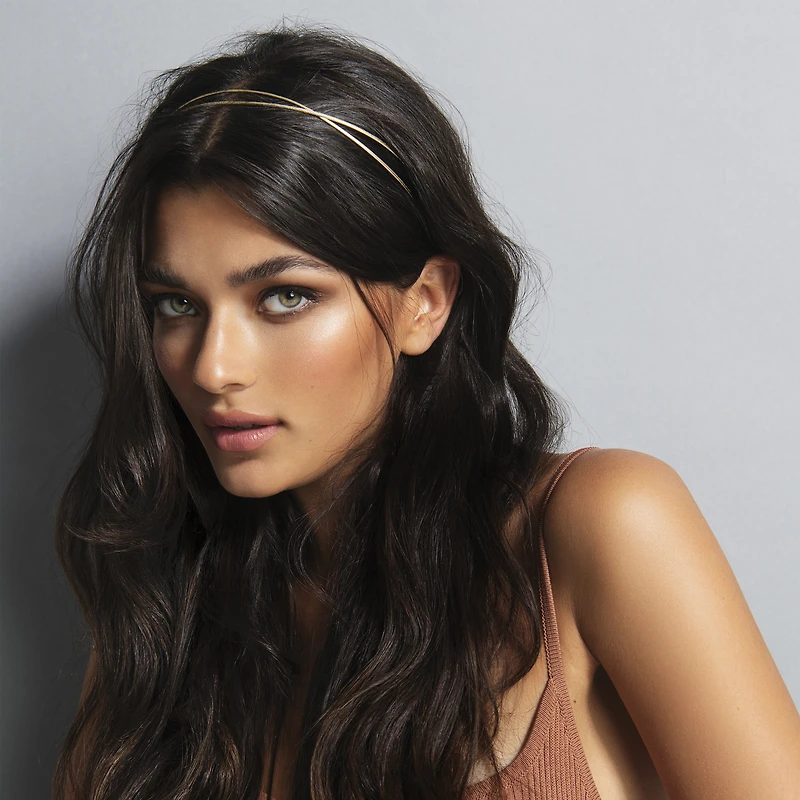 THE HAIR EDIT Carved Chaplet Embossed Metallic Headband