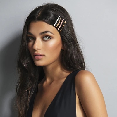 THE HAIR EDIT Marble Slim Bobby Pins Set - Multi-Color